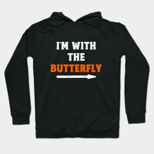 Funny Halloween I'm With The Butterfly Costume Couple Hoodie